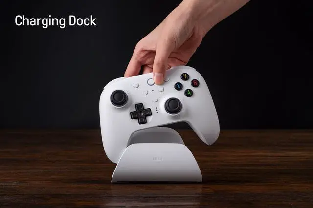 Alt view image 6 of 7 - Ultimate 2 Wireless Gaming Controller with TMR Joysticks, Switchable Hall Effect/Tactile Triggers, 8Speed Wireless Tech, Charging Dock, RGB Fire Ring for PC & Android - Purper