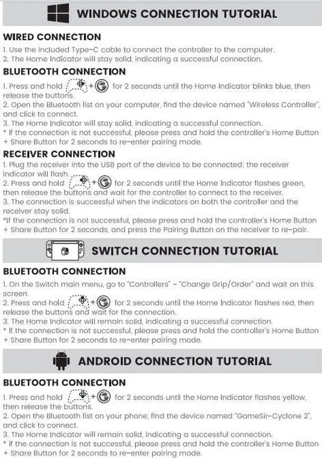 Alt view image 7 of 7 - Cyclone 2 Wireless Controller - 1000Hz Polling Rate, TMR Joysticks, Hall/Micro 2-in-1 Triggers for PC/Switch/Switch 2/Android/iOS, PC Gaming Controller with Charging Dock (Black)