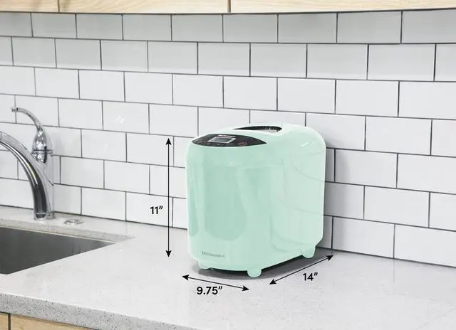 Alt view image 7 of 7 - EBM8103M Programmable Bread Maker Machine 3 Loaf Sizes, 19 Menu Functions Gluten Free White Wheat Rye French and more, 2 Lbs, Mint