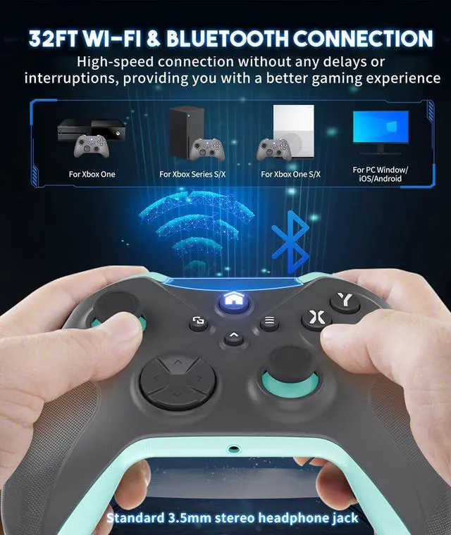 Alt view image 2 of 6 - Wireless Controller for Xbox One/Series X|S & PC, Bluetooth, 2 Vibration Motors, TURBO, Macro, 3.5mm Headphone Jack Orange+Gray - Upgrading with a PC before connecting to X-box