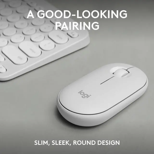 Alt view image 2 of 7 - Pebble 2 Combo, Wireless Keyboard and Mouse, Quiet and Portable, Customizable, Logi Bolt, Bluetooth, Easy-Switch for Windows, macOS, iPadOS, Chrome - Tonal White