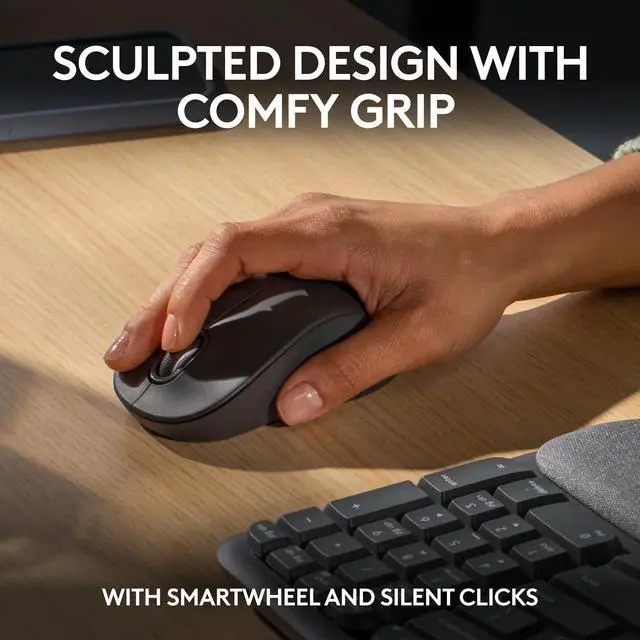 Alt view image 5 of 7 - Wave Keys MK670 Combo, Wireless Ergonomic Keyboard with Signature M550 L Wireless Mouse, Comfortable Natural Typing, Bluetooth, Logi Bolt, for Multi-OS, Windows/Mac - Graphite
