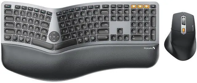 Main image of EKM01 Plus Wireless Ergonomic Keyboard Mouse Combo - Gray Black