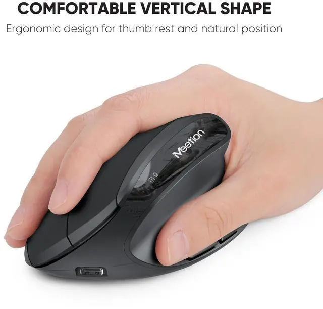 Alt view image 7 of 7 - Ergonomic Wireless Keyboard and Mouse, Ergo Keyboard with Vertical Mouse, Split Curved Keyboard with Wrist Rest, Natural Typing Rechargeable Full Size, Windows/Mac/Computer/Laptop, Large Size