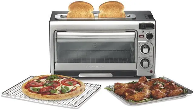 Main image of 2-in-1 Countertop Toaster Oven and Long Slot 2 Slice Toaster, 60 Minute Timer and Automatic Shut Off, Shade Selector, Stainless Steel (31156)