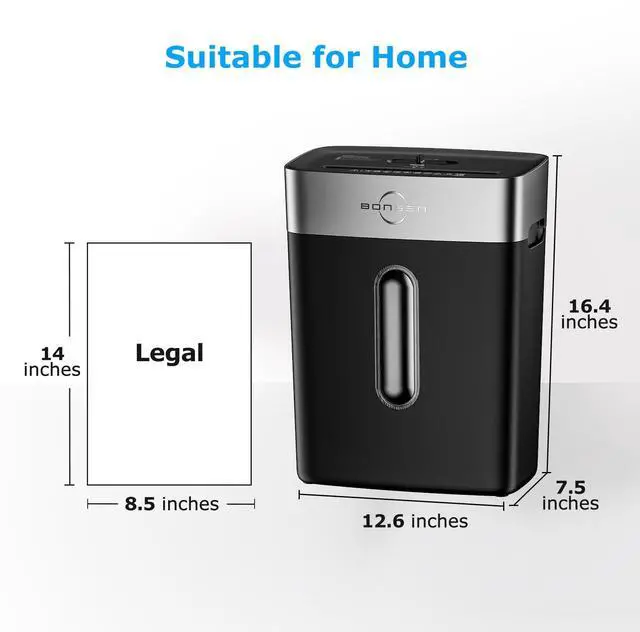 Alt view image 5 of 7 - Paper Shredder for Home Office, 4 Gallons Bin, 10-Sheet Cross-Cut Shredder, P-4 High Security Level, Quiet Credit Card Shredder with Jam Proof System (S3201)