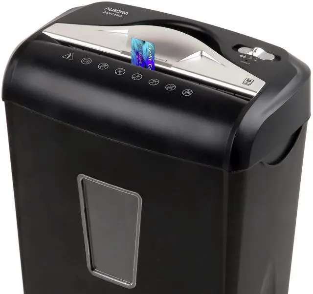 Alt view image 2 of 6 - AU870MA High-Security 8-Sheet Micro-Cut Paper Credit Card Shredder Black