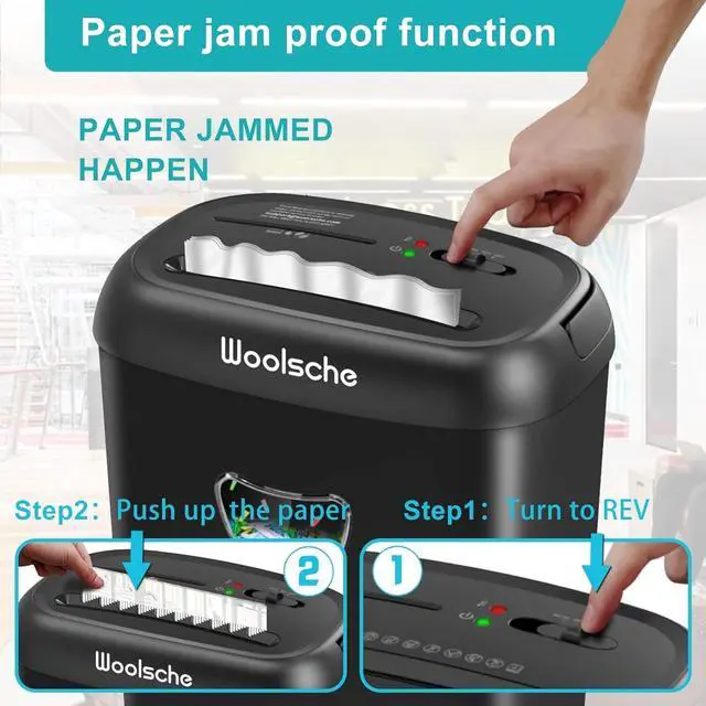 Alt view image 6 of 6 - Home Office Paper Shredder,14-Sheet Cross Cut with 6.6-Gallon Basket, High Security Level P-4,3-Mode Design Shred Card/CD/Paper