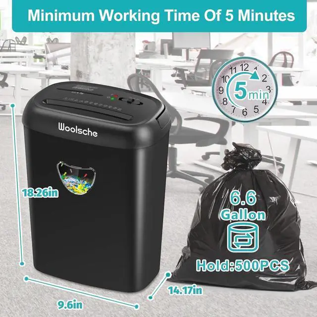 Alt view image 4 of 6 - Home Office Paper Shredder,14-Sheet Cross Cut with 6.6-Gallon Basket, High Security Level P-4,3-Mode Design Shred Card/CD/Paper