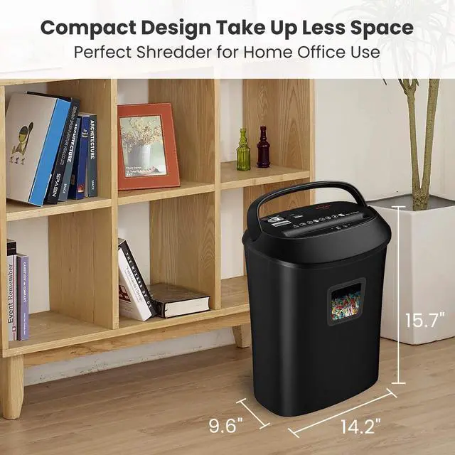 Alt view image 6 of 6 - Paper Shredder 58dB 14-Sheet Cross-Cut Shredder with US Patented Cutter Shreds Card/CD, Heavy Duty Paper Shredding Machine for Home Office with Auto Jam Proof,6.6-Gallon Bin