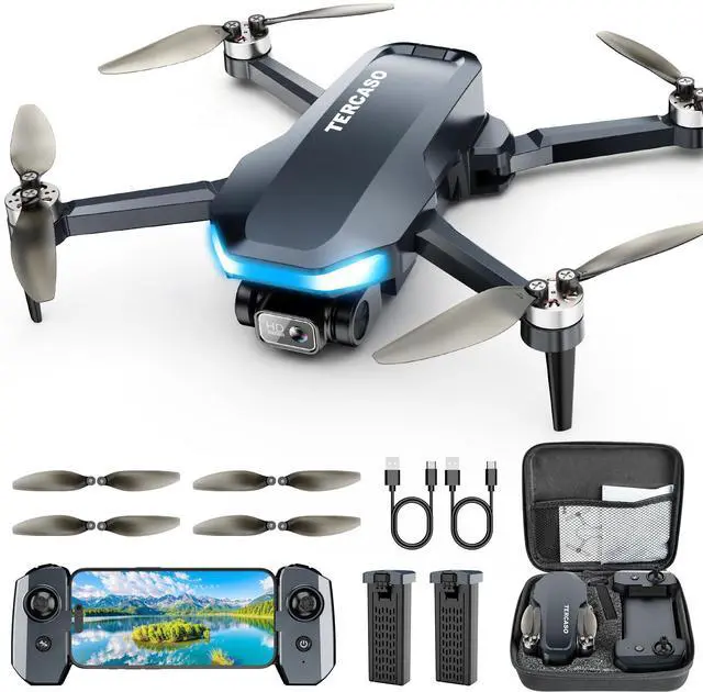 Drone with Camera for Adults - 2K HD Camera FPV Live Video, GPS Drone with Auto Return, Brushless Motor, Foldable Quadcopter, Follow Me, Headless Mode Remote Control for Kids Toys Gifts or Beginners