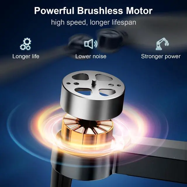 Alt view image 3 of 7 - Drone with Camera for Adults - 2K HD Camera FPV Live Video, GPS Drone with Auto Return, Brushless Motor, Foldable Quadcopter, Follow Me, Headless Mode Remote Control for Kids Toys Gifts or Beginners