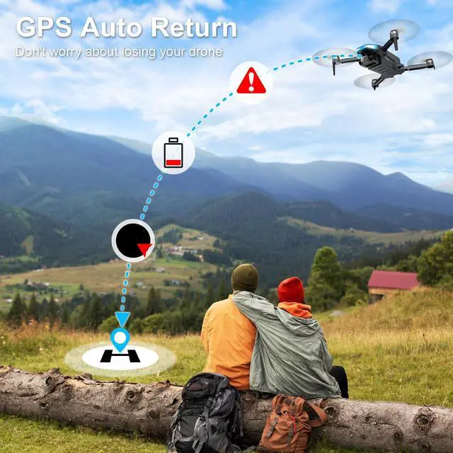 Alt view image 4 of 7 - Drone with Camera for Adults - 2K HD Camera FPV Live Video, GPS Drone with Auto Return, Brushless Motor, Foldable Quadcopter, Follow Me, Headless Mode Remote Control for Kids Toys Gifts or Beginners