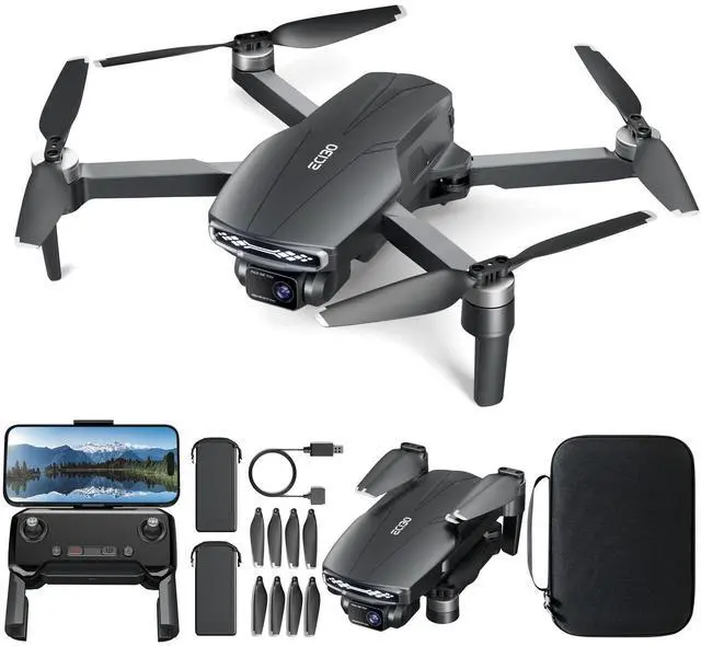 Brushless Motor Drone with Camera for Adults 4K UHD Long Range FPV Video,5G Transmission,120°FOV 90°Adjustable Lens,2Batteries,Carrying Case,Optical Positioning,Easy for Beginner,Under249G
