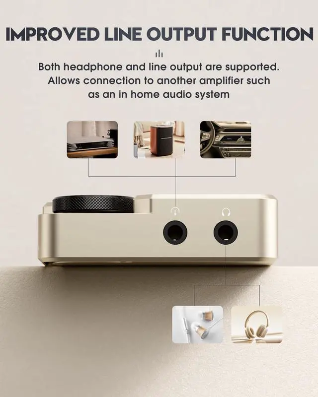 Alt view image 4 of 6 - M30 HiFi MP3 Player, Lossless DSD High Resolution Digital Audio Music Player, High-Res Portable Audio Player with 64GB Memory Card (Gold)