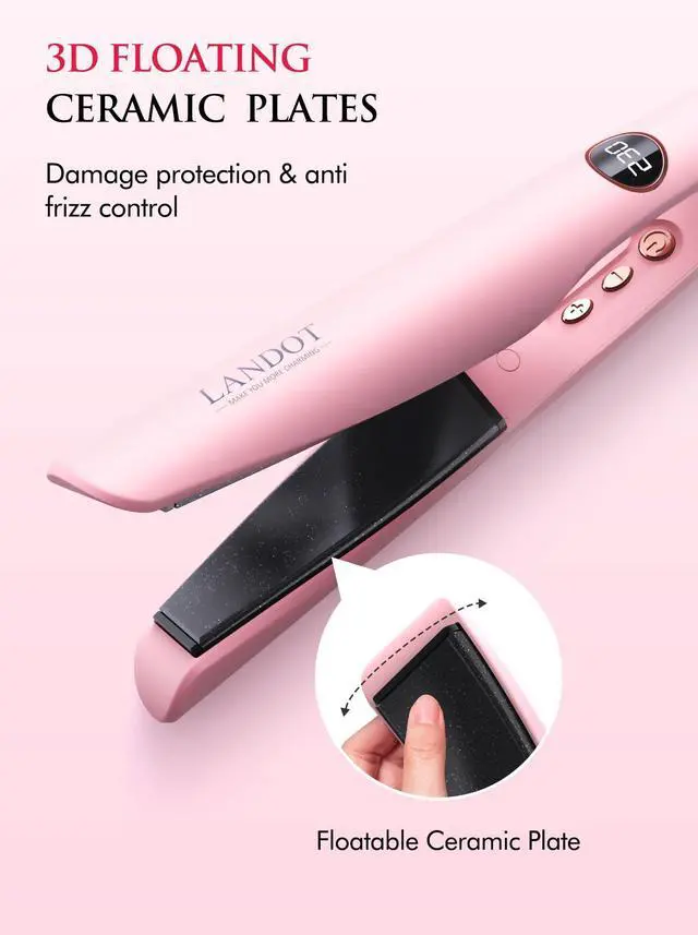 Alt view image 4 of 6 - 2-in-1 Hair Straightener and Curler - Upgrade Twist Flat Curling Iron for Sleek Straight, Bouncy Curls, Beach Waves, Tourmaline Ceramic, Dual Voltage, Adjust Temp 250-450°F for All Hair Types