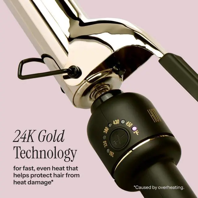 Alt view image 2 of 5 - 24K Gold Professional 1" Extended Barrel Curling Iron with Clamp for Bouncy Curls - 24K Gold Technology for Long-Lasting Results & Longer Barrel for Easy Styling