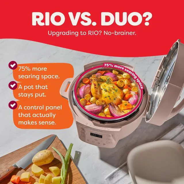 Alt view image 2 of 7 - 4QT RIO Mini 7-in-1 Multi-Cooker, Pressure Cooker, Slow cook, Sauté, Steam, Rice Maker, Yogurt, & Warmer, Rosewater, 4 Quarts