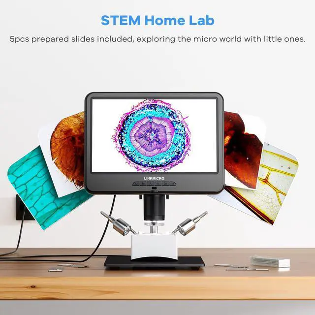 Alt view image 5 of 7 - LM210 10.1'' LCD Coin Digital Microscope Full View for Error Coins, Soldering Microscope Camera for Electronics Repair, 260X Adults Coin Magnifier with Lights, 12.6'' Stand, 32G