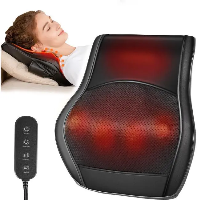 Main image of Neck and Back Massager for Pain Relief Deep Tissue with Heat, Shiatsu Shoulder Massager with Bi-Directional Rotating Head for Neck, Back, Shoulders, and Legs