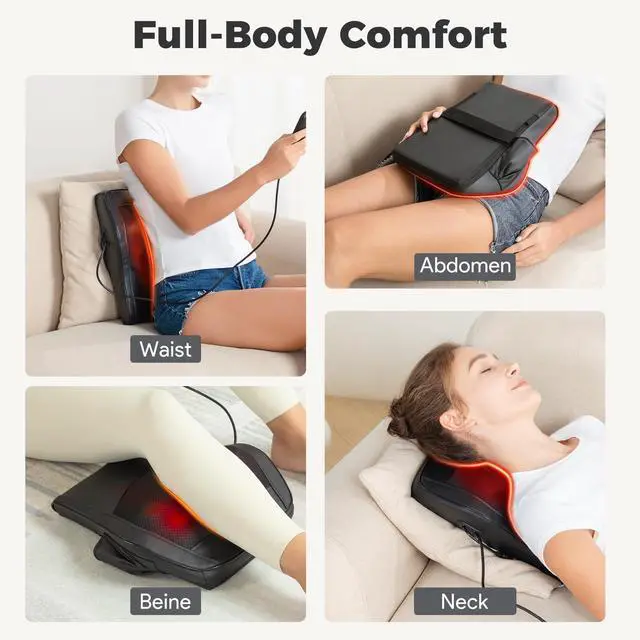 Alt view image 7 of 7 - Neck and Back Massager for Pain Relief Deep Tissue with Heat, Shiatsu Shoulder Massager with Bi-Directional Rotating Head for Neck, Back, Shoulders, and Legs