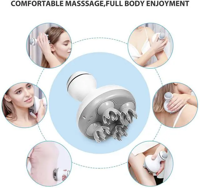 Alt view image 4 of 6 - Electric Cordless Hair Scalp Massager with Kneading 84 Massage Nodes, Handheld Portable Head Scratcher Massager for Hair Growth, Deep Clean and Stress Relax, Gifts for Men Dad