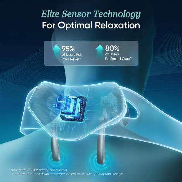 Alt view image 2 of 7 - Cordless Neck Massager for Pain Relief Deep Tissue, Shiatsu Shoulder Massager with Heat, Massage Tools for Back, Trapezius, Lymphatic Drainage, Relaxation Therapy for Him&Her,Women,Men,Cadeo