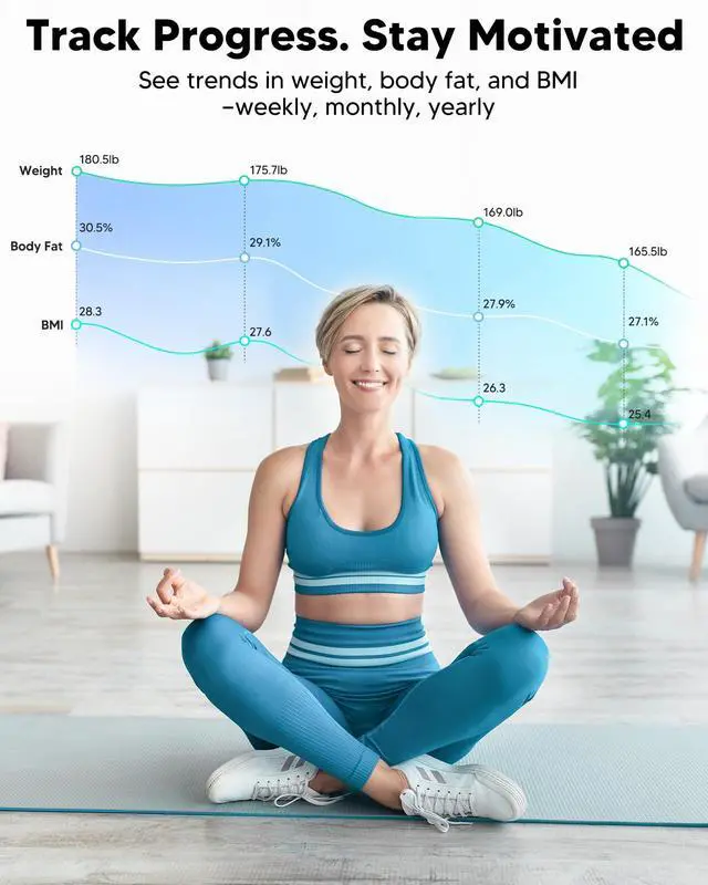 Alt view image 4 of 7 - Smart Scale and Tape Measure, Body Fat Measuring Tape and Smart Scale for Body Weight, Digital Bluetooth Weighing Machine, Circumference Analyzer, App Sync, 400lbs, 11"
