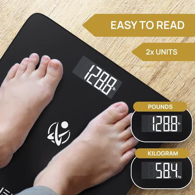 Alt view image 2 of 6 - Bathroom Scale, Highly Accurate Digital Bathroom Body Scale, Measures Weight up to 400 lbs. Includes Batteries