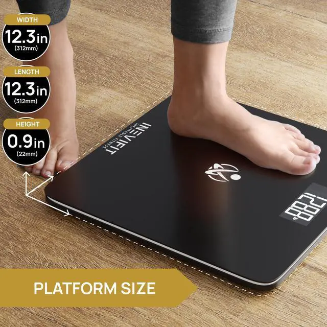 Alt view image 4 of 6 - Bathroom Scale, Highly Accurate Digital Bathroom Body Scale, Measures Weight up to 400 lbs. Includes Batteries