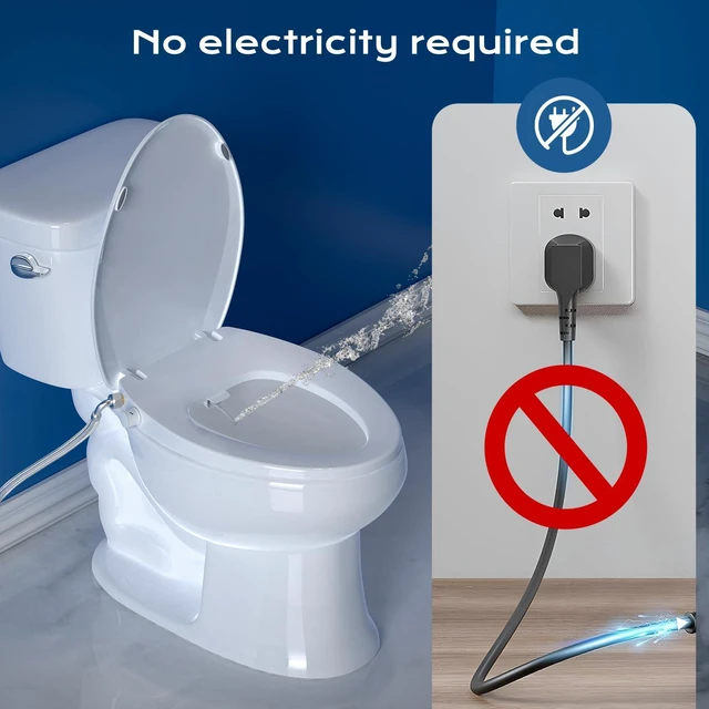 Alt view image 4 of 7 - Elongated Bidet Toilet Seat with Quiet-Close, Non-Electric Bidet Mode with Dual Nozzles, Fit Elongated Toilet Seat, Adjustable Water Pressure with Brass inlet (Elongated)