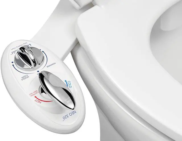 Main image of NEO 320 - Warm Water, Dual Nozzle, Self-Cleaning, Non-Electric Bidet Attachment for Toilet Seat, Adjustable Water Pressure, Rear & Feminine Wash (White)