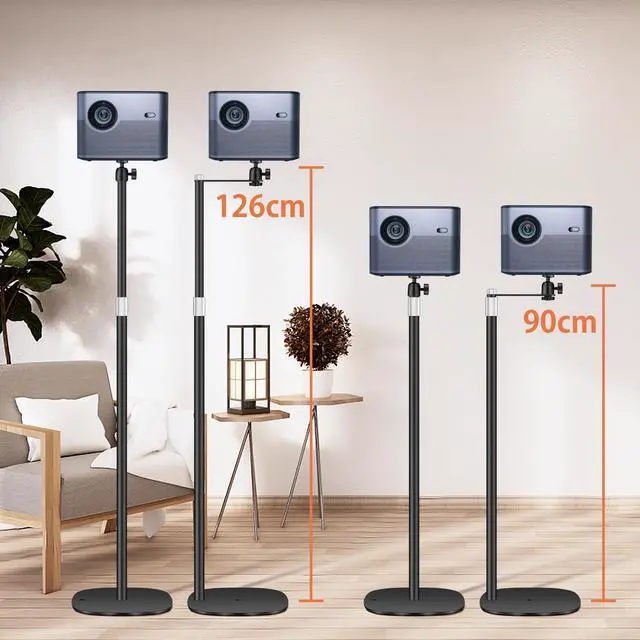 Alt view image 2 of 7 - Projector Mount, Universal Projector Stand Height Adjustable 35" to 50" with 360° Angle Rotation, Space-Saving, Compatible with Projectors Vlog DVR Cameras, for Home Office Outdoor Movie