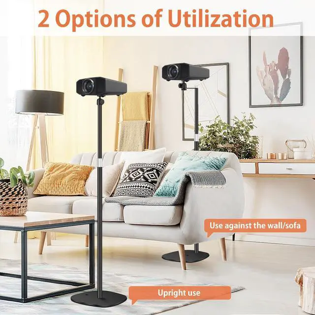 Alt view image 3 of 7 - Projector Mount, Universal Projector Stand Height Adjustable 35" to 50" with 360° Angle Rotation, Space-Saving, Compatible with Projectors Vlog DVR Cameras, for Home Office Outdoor Movie