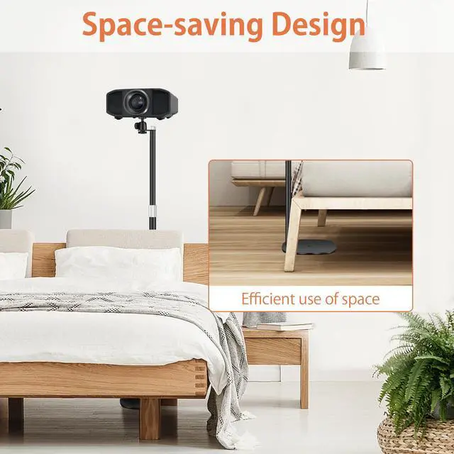 Alt view image 6 of 7 - Projector Mount, Universal Projector Stand Height Adjustable 35" to 50" with 360° Angle Rotation, Space-Saving, Compatible with Projectors Vlog DVR Cameras, for Home Office Outdoor Movie