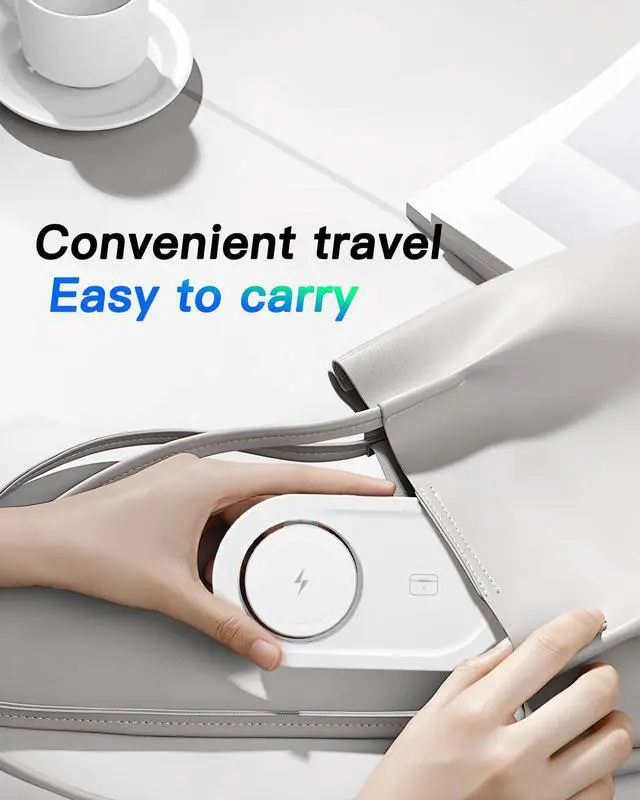 Alt view image 6 of 7 - Upgraded 3 in 1 Wireless Charging Station for Apple Devices, Faster Mag-Safe Charger Stand, Magnetic Charger Station for iPhone 17/16/15/14/13/12 Series & AirPods Pro & Apple Watch Series (White)