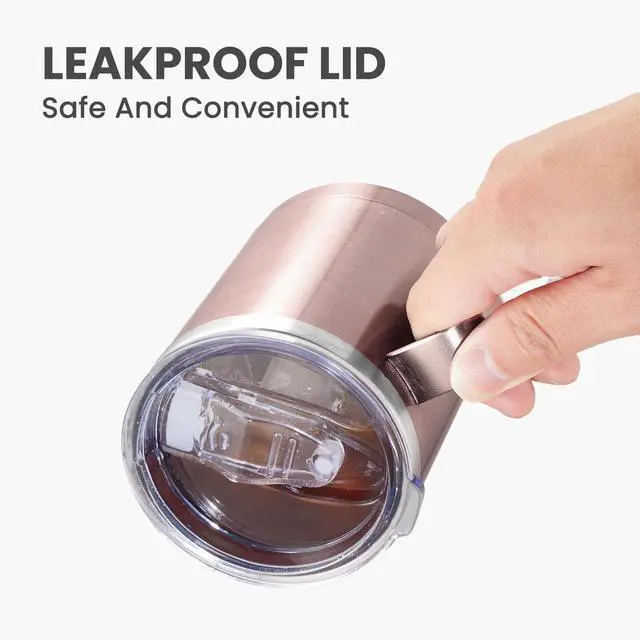 Alt view image 5 of 5 - 12oz Mix Color Mug With Handle 8 Pack Bulk,Stainless Steel Insulated Travel Tumblers With Sliding Lid,Double Wall Vacuum Camping Coffee Cup for Hot & Cold Drinks Tea (Mix,Set of 8)