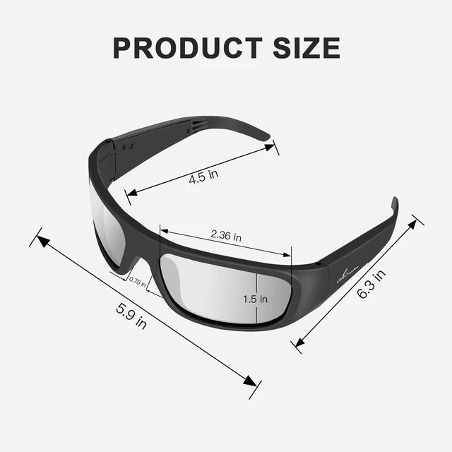 Alt view image 7 of 7 - Bluetooth Audio Sunglasses, Lightweight Open Ear Sport Glasses, 10H Playtime,Water Resistant with Voice Control