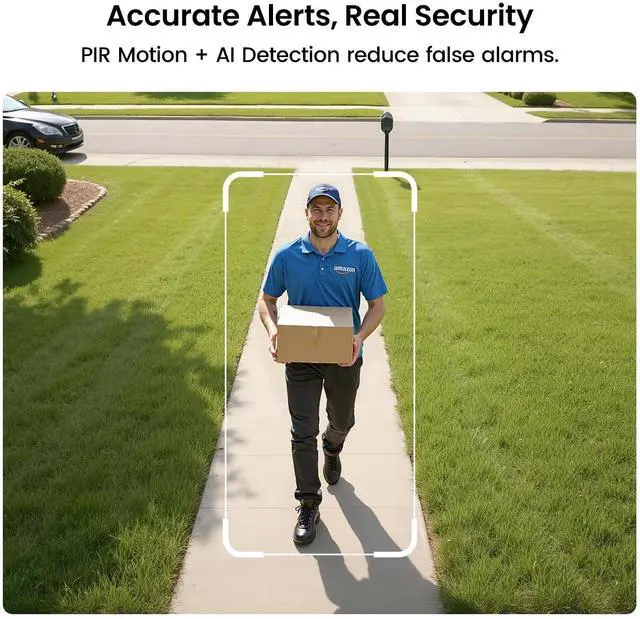 Alt view image 2 of 7 - 2K Solar Camera Outdoor Wireless, Cameras for Home Security, WiFi Camera for Home Surveillance with Spotlight Color Night Vision, PIR/AI Motion Detection, 2-Way Talk, IP66 Waterproof