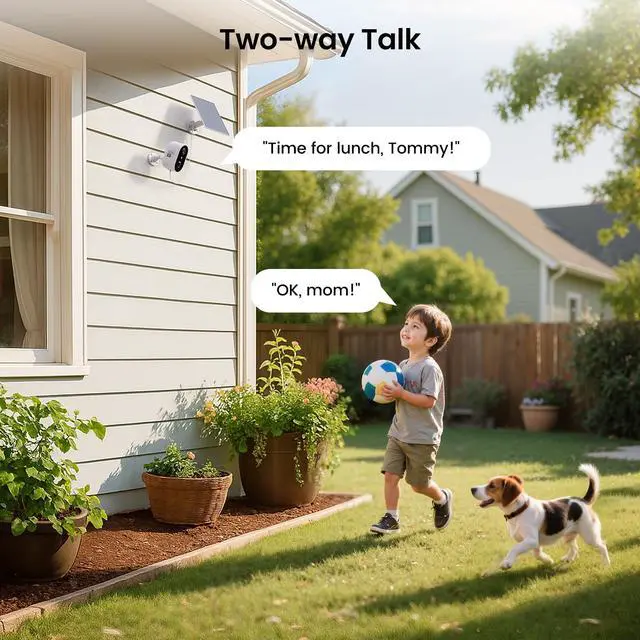 Alt view image 5 of 7 - 2K Solar Camera Outdoor Wireless, Cameras for Home Security, WiFi Camera for Home Surveillance with Spotlight Color Night Vision, PIR/AI Motion Detection, 2-Way Talk, IP66 Waterproof