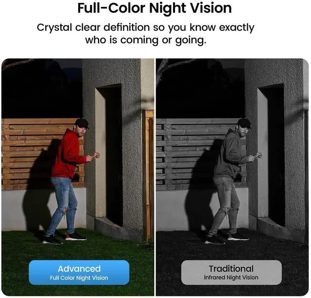 Alt view image 4 of 7 - 2K Solar Camera Outdoor Wireless, Cameras for Home Security, WiFi Camera for Home Surveillance with Spotlight Color Night Vision, PIR/AI Motion Detection, 2-Way Talk, IP66 Waterproof