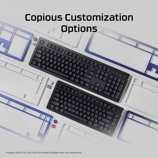 Alt view image 2 of 6 - HyperX Alloy Rise 75 Hot-Swappable 75% Mechanical Gaming Keyboard, PC, Ambient Light Sensor, Gasket Mounted, HyperX Linear Switches