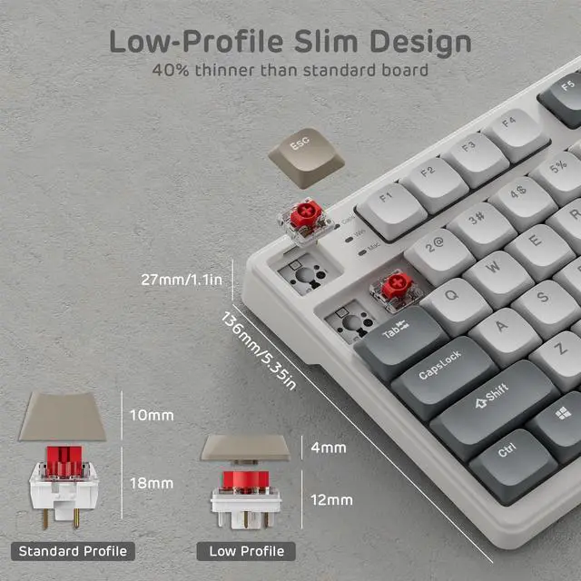 Alt view image 5 of 7 - Low Profile Mechanical Keyboard w/Smart Display Screen