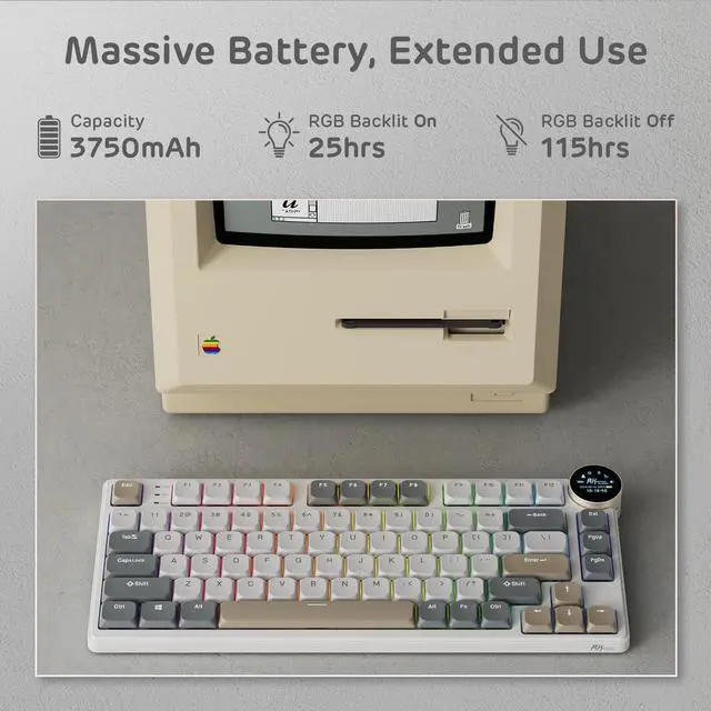 Alt view image 7 of 7 - Low Profile Mechanical Keyboard w/Smart Display Screen
