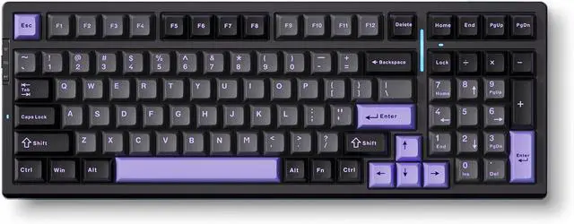 Main image of G98 PRO Wireless Mechanical Keyboard, Tri-Mode Connection Gaming Keyboard, Hot Swappable Custom Gasket Structure, Pre-lubed Linear Switches, Double Shot PBT Keycaps RGB LED Backlit Purple&Black