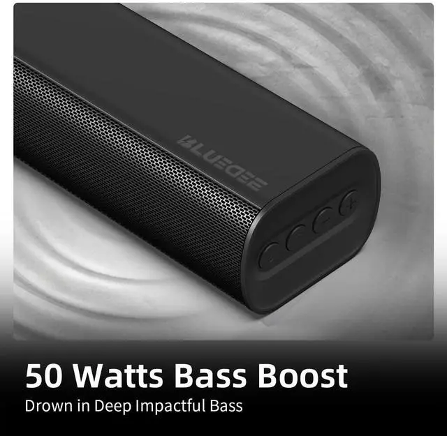 Alt view image 2 of 6 - Sound Bars for TV 16-inch, Cinematic TV Sound Bar with Impactful Bass, Bluetooth Soundbar for TV with Remote Control, Wall Mountable TV Speakers Sound Bar Work with Traditional or Smart TV