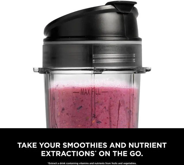 Alt view image 3 of 7 - Fit Compact Personal Blender, Portable Blender for-Smoothies, Shakes, Food Prep, and Frozen Blending, 700-Watt Base, (2) 16-oz. Cups and Spout Lids, Black QB3001SS