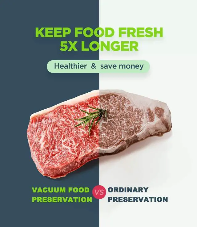 Alt view image 3 of 5 - Precision Vacuum Sealer Machine, Powerful Pro Vacuum Food Sealer, 8-in-1 Easy Presets, 4 Food Modes, Dry&Moist&Soft&Delicate with Starter Kit, Compact Design(Silver)