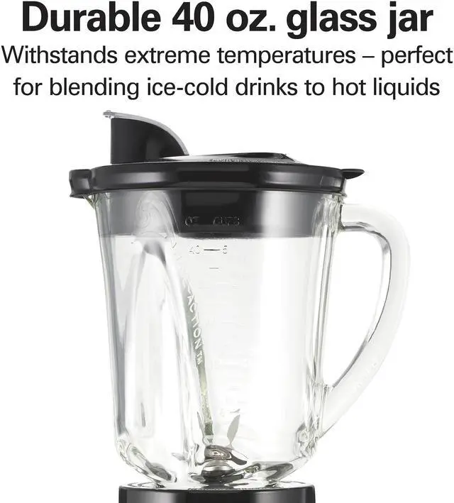 Alt view image 5 of 7 - Blender and Food Processor Combo for Shakes & Smoothies, With 3 Cup Electric Food Chopper Attachment, 40 oz Glass Jar, Blender Travel Cup, 700 Watts Peak Power, Gray & Black (58163)
