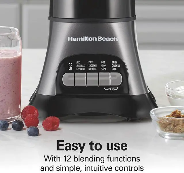 Alt view image 7 of 7 - Blender and Food Processor Combo for Shakes & Smoothies, With 3 Cup Electric Food Chopper Attachment, 40 oz Glass Jar, Blender Travel Cup, 700 Watts Peak Power, Gray & Black (58163)